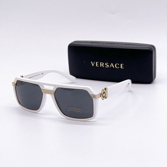 New Versace White 58mm Unisex Sunglasses - Picture 1 of 8